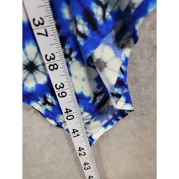 Tommy Bahama Blue Tie Dye Seashell Beachy Scarf Dress Coverup Women's L XL - Picture 9 of 11